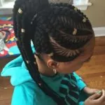Fishbone Braids High Ponytail With Gold Beads
