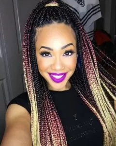 pink blonde ombre box braids