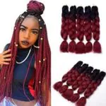 red ombre box braids