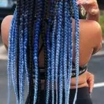 Blue Ombre Triangle Box Braids