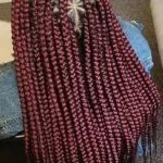 Burgundy Triangle Box Braids