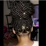 Chic Triangle Box Braids High Bun