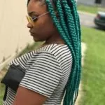 Green Triangle Box Braids