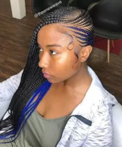 Lemonade Braids With a Hint of Blue