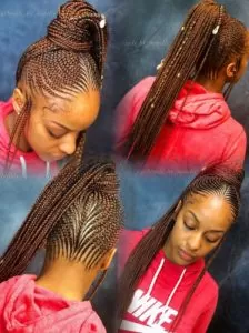 Reddish Brown Lemonade Braids High Ponytail
