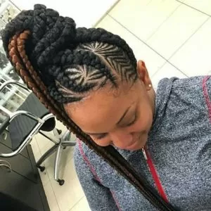 Two Toned Fishbone Braids High Ponytail