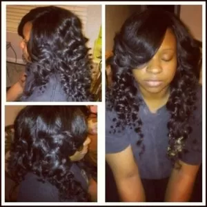 long curly quick weave hair