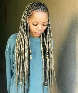 Black and Blonde Tribal Braids