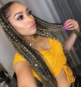 Blonde Streaked Tribal Braids