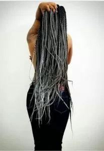 silver grey ombre box braids