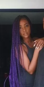 long purple box braids