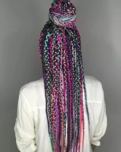 rainbow box braids