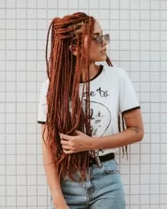 reddish blonde box braids