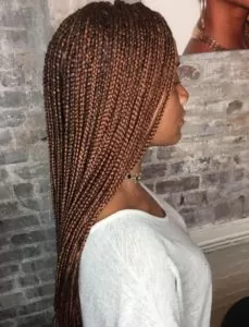 reddish brown box braids