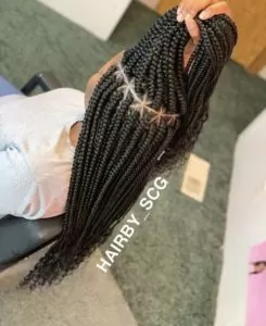 small box braids with triangle parts