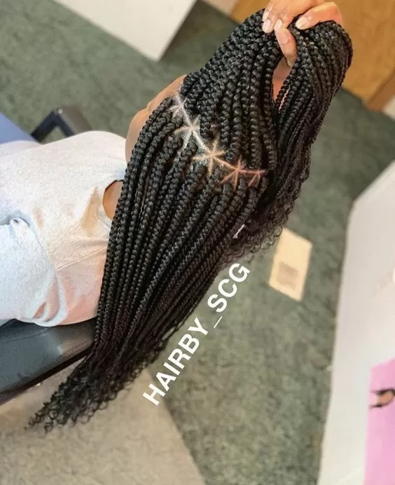 Hip-Length Middle Parted Box Braids
