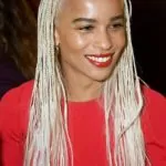 small platinum blonde box braids