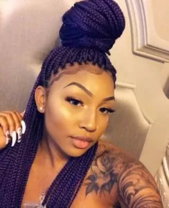 small purple box braids
