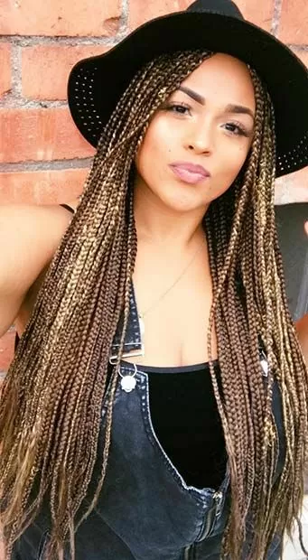 Hip-Length Middle Parted Box Braids