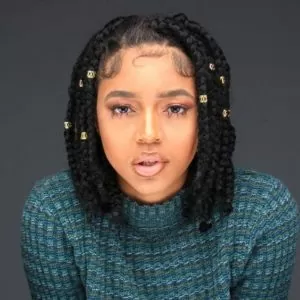 Box Braids With Gold Beads