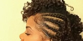 Braid and Curl WIth Cornrows