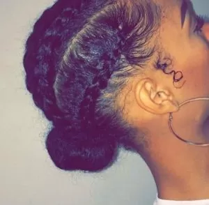Braided Bun For Transitioning Hair