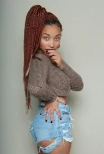 Burgundy Box Braids High Ponytail