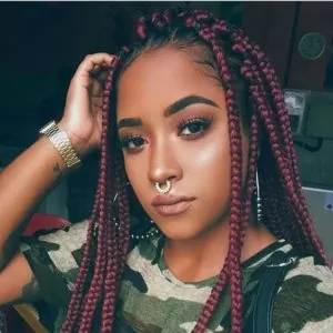 Burgundy Chunky Box Braids