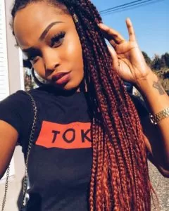 Burgundy Ombre Box Braids