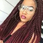 Chunky Burgundy Box Braids
