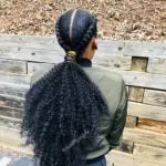 Chunky Cornrows With Curly Ponytail