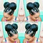 Double Buns With Beaded Cornrows