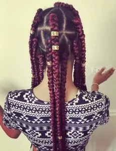 Jumbo Burgundy Box Braids