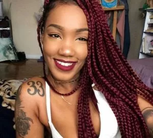 Medium Sized Burgundy Box Braids