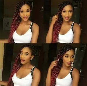 Ombre Burgundy Box Braids