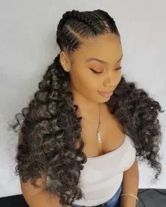 Pigtails With Braids and Hair Rings