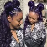 Purple Double Buns With Braids