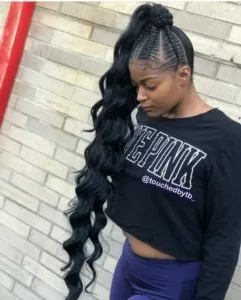 Ultra-Long Wavy Ponytail With Braids