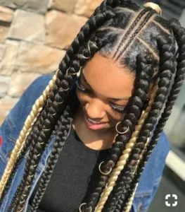 Jumbo Box Braids With Cornrows