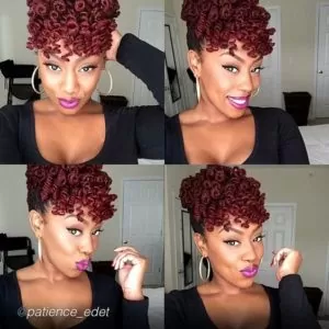 Red Crochet Curls updo