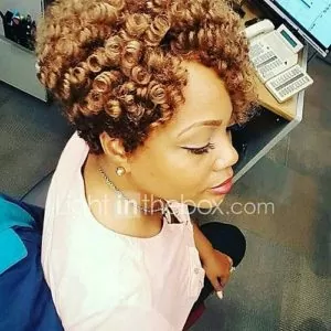 Short Blonde Ombre Crochet Curls