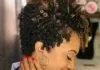 40 Short Crochet Hairstyles That Are Trendy Right Now Tapered Crochet Curls With Highlights