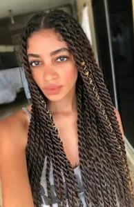 Senegalese Twists With Middle Part