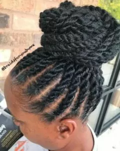 Twist Braids High Bun
