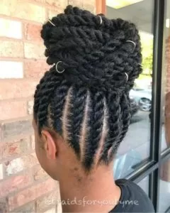 wist Braids High Bun With Hair Rings