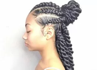 Twist Braids With Bun