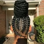 High Bun With Multi-Directional Stitch Braids