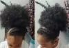 Natural Hairstyles for Black Girls High Puff With Flat Twisted Bangs