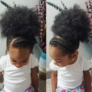 High Puff With Flat Twisted Bangs