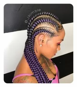Purple Straight Back Stitch Braids